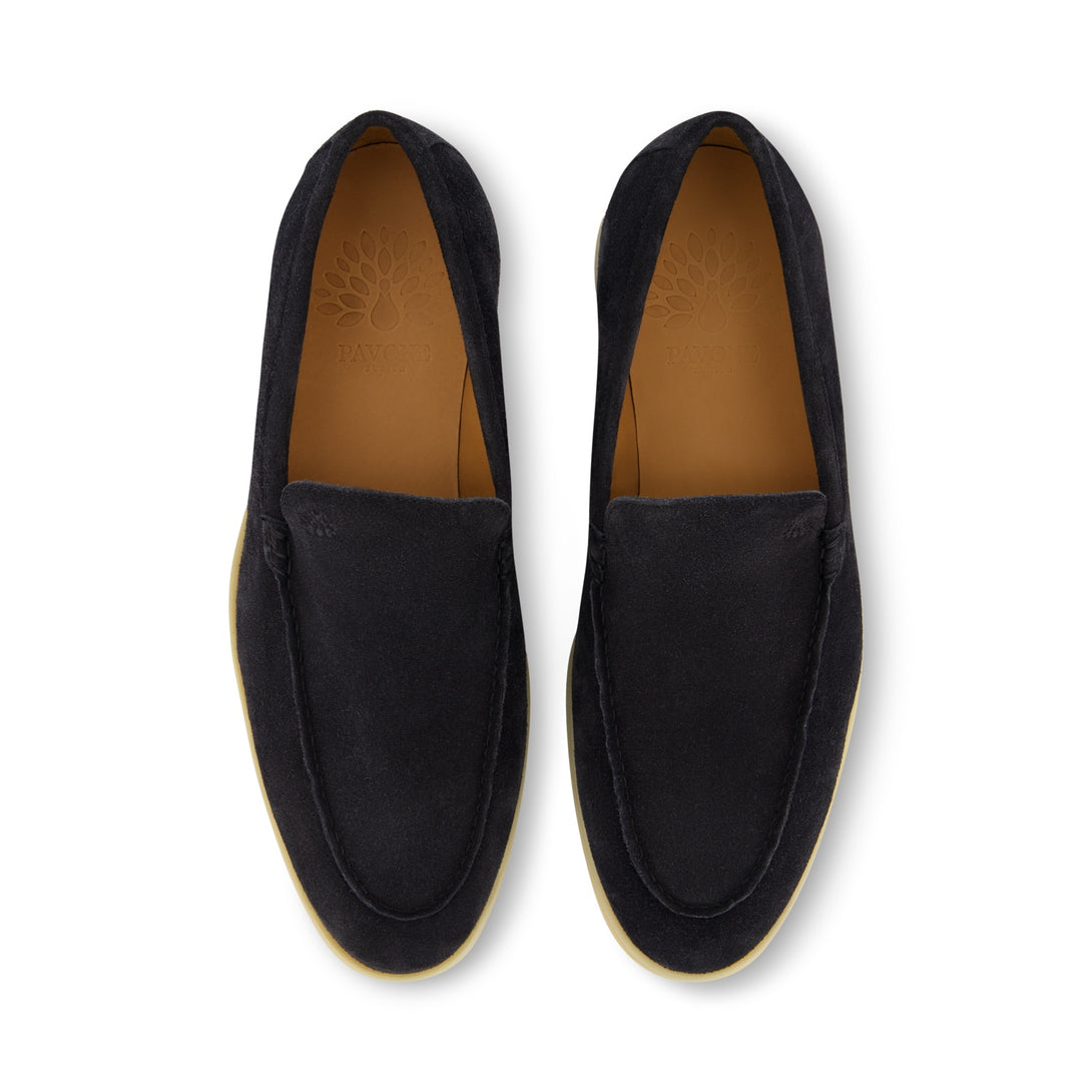 GEORGE Schwarz Velours slipper - klassischer schwarzer Mokassin