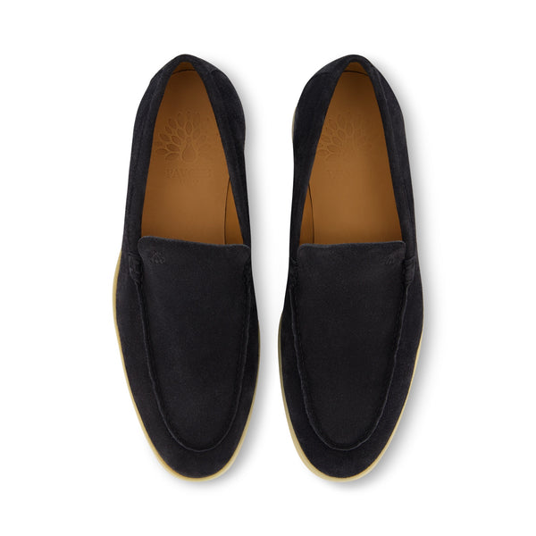 GEORGE Schwarz Velours slipper - klassischer schwarzer Mokassin