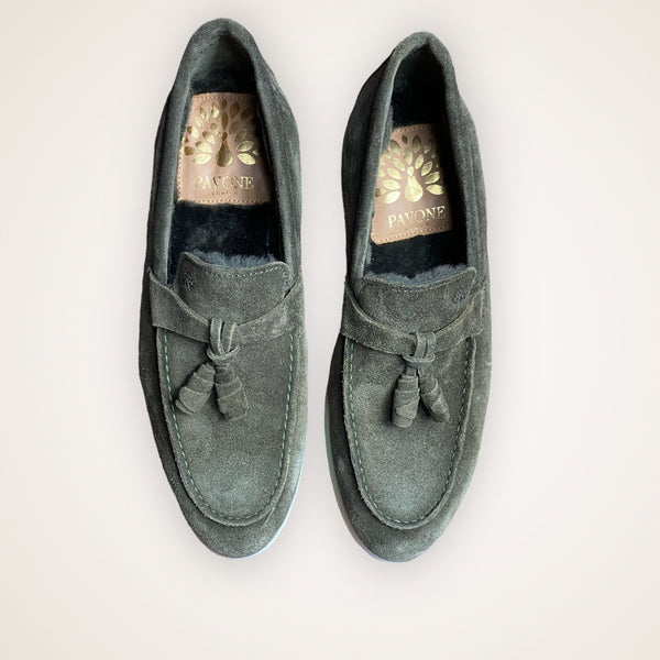 CHARLOTTE Olive Velours Lambskin