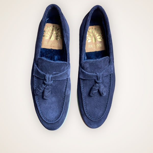 CHARLOTTE Dark Blue Velours Lambskin