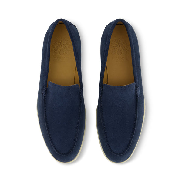 GEORGE Blau Velours Bootschuh - eleganter Mokassin aus weichem Veloursleder