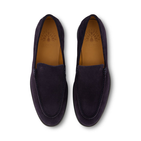 GEORGE Dunkelblau Suede mit schwarzer Sohle - urbaner Herrenloafer