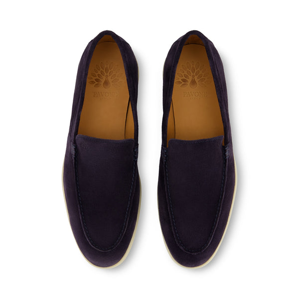 George Dunkelblau Velours Mokassin - stilvoller Herrenschuh in marineblau