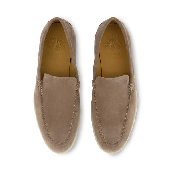 GEORGE Grau-Taupe Velours Sailor - eleganter Schuh in neutralen Tönen