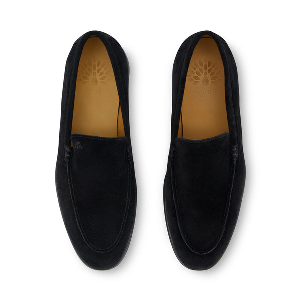 GEORGE Schwarz Suede Herrenloafer - klassischer schwarzer Mokassin