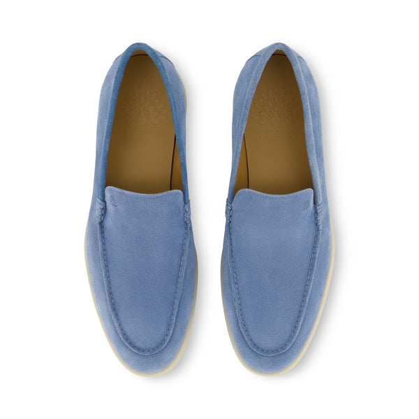 GEORGE Skyblue Velours Mokassin - frischer Herrenschuh in himmelblau