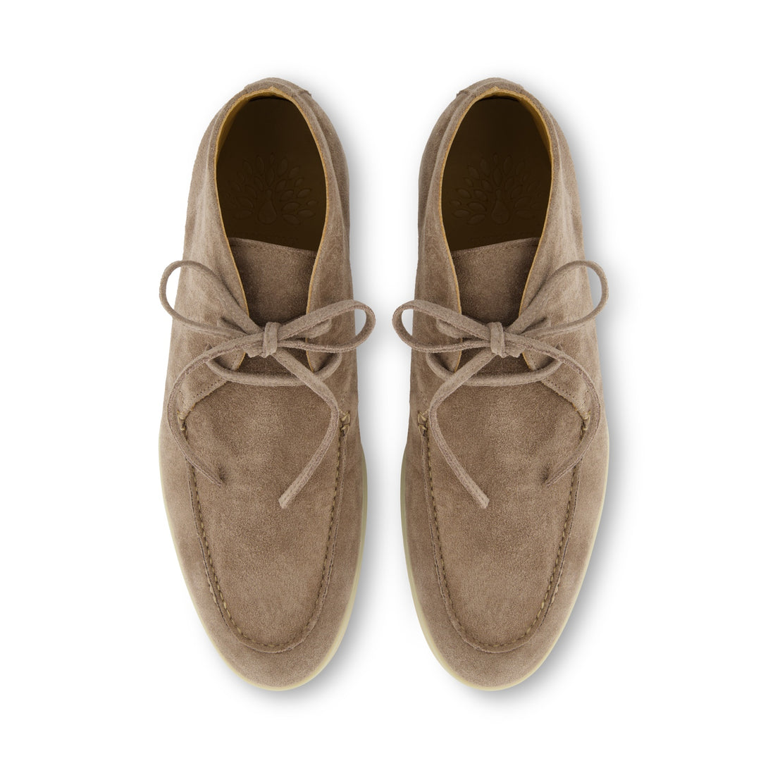 THEODOR Powder Taupe Velours Desert Boots - eleganter Herrenschuh in pudrigem Taupe