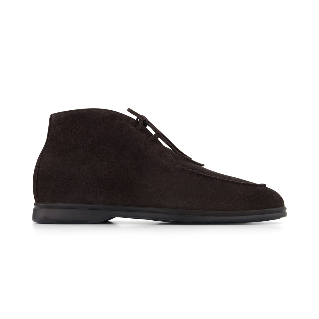 THEODOR Schoko Suede Desert Boots mit schwarzer Sohle - klassischer Herrenschuh